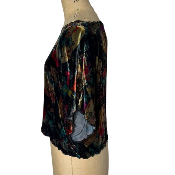 Johnny Was velvet crop top with dolman sleeves Size XS - Picture 3 of 6